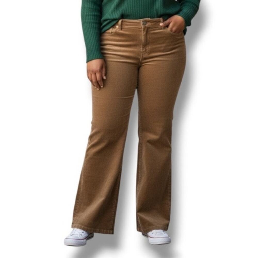 Lane Bryant Venezia copper brown soft velvet plus size pants NEW size 22